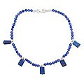 Sterling Silver 'Sky Princess' Lapis Lazuli Anklet (India)