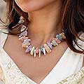 Silver 'Seventh Heaven' Pearl and Quartzite Choker (Thailand)