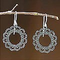 Sterling Silver 'Sunflower' Earrings (Indonesia)