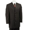 FUBU Men's Black Stripe 4-button Suit