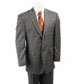 FUBU Men's Grey Windowpane Wool Suit