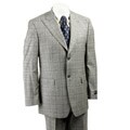 Sean John Men's Black Glen Plaid Wool Suit