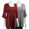 212NY Women's Plus Size Square-neck Pullover Sweater