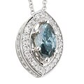 14k White Gold 1 1/10ct TDW Blue Diamond Necklace (G-H, I1)