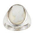 14k White Gold Hand-carved Cameo Estate Ring (Size 9.25)