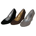 Twisted 'Carlene' Microsuede Pleated Wedges