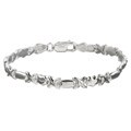 Sterling Silver 7-inch Hearts and Hugs Bracelet