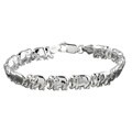 Sterling Silver 7-inch Lucky Elephants Bracelet