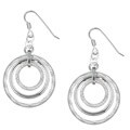 Sterling Silver Italian-designed Mod Drop Earrings