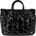 Prada Black Patent Leather Quilted Tote Bag
