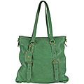 Prada 'Cervo Folding' Green Deerskin Tote Bag