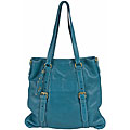 Prada 'Cervo Folding' Turquoise Deerskin Tote Bag