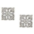 18k White Gold 1/2ct TDW Diamond Square Estate Earrings (I, VS2)