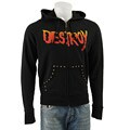 Ed Hardy Men's Destroy Stud/ Stone Black Hoodie