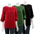 Spring & Mercer Women's 3/4-length Shirred Shirt