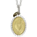 Sterling Silver and 14k Gold Sacred Heart Medal Necklace