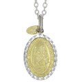 Sterling Silver and 14k Gold Saint Christopher Necklace
