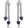 14k Gold Sapphire and 1/2ct TDW Diamond Earrings (G-H, VS)