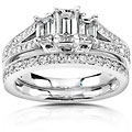 14k Gold 1ct TDW Emerald-cut Diamond Bridal Rings Set (H-I,SI-I)