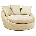 Roundabout Textured Cream Low Circle Chair
