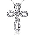 14k Gold 2/5ct TDW Diamond Cross Necklace (H-I, SI-I1)