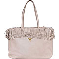 Prada Nappa Beige Medium Fringed Handbag