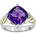 Sterling Silver and 14k Yellow Gold Amethyst Ring