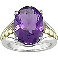 Sterling Silver and 14k Yellow Gold Amethyst Ring