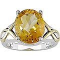 Sterling Silver and 14k Yellow Gold Citrine Ring