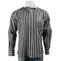 Equilibrio Men's Grey/ White Stripe Sports Shirt