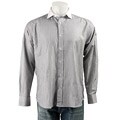 Equilibrio Men's Grey Stripe/ White Collar Shirt