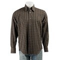 Equilibrio Men's Charcoal Plaid Button-up Shirt