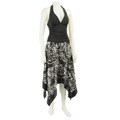 Betsey & Adam Women's Printed Skirt Halter Dress