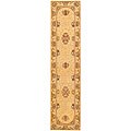 Persian Court Handmade Beige Wool and Silk Rug (2'3 x 12')