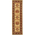 Handmade Legacy Beige Wool and Silk Rug (2'3 x 8')