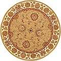 Handmade Persian Court Taupe Wool and Silk Rug (4' Round)