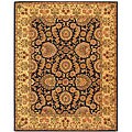 Handmade Navy/ Ivory Wool and Silk Rug (8'6 x 11'6)
