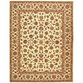 Handmade Persian Court Ivory Wool and Silk Rug (5' x 8')
