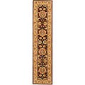 Handmade Treasures Burgundy Wool and Silk Rug (2'3 x 10')
