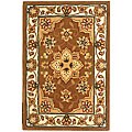 Handmade Traditions Tan Wool and Silk Tabriz Rug (2' x 3')