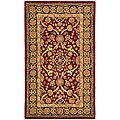 Handmade Persian Court Red/ Black Wool and Silk Rug (2' x 3')