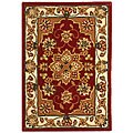 Handmade Traditions Red Wool and Silk Tabriz Rug (2' x 3')