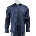 Tailorbyrd Men's Button-down Navy Check Shirt