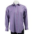 Tailorbyrd Men's Purple Multicolor Stripe Shirt