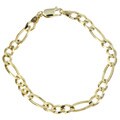 10k Yellow Gold 8-inch Concave Figaro Bracelet