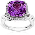 14k Gold Amethyst and 1/4ct TDW Diamond Ring