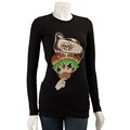 Ed Hardy Women's Long-sleeve Rhinstone Pirate Tee