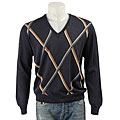 Toscano Men's Double Raker V-neck Sweater