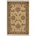 Hand-woven Aztec Beige Wool Rug (3' x 5')