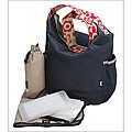 OiOi Cargo Drill Ink Blue Hobo Diaper Bag